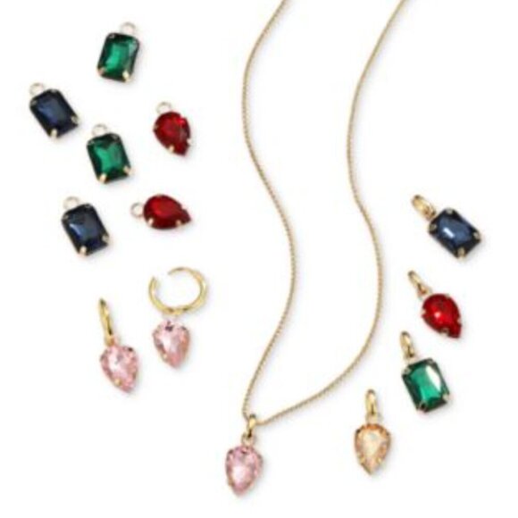 Unwritten Necklace Set Interchangeable Multi Color Glass Mix Match Pendant NIB - Picture 1 of 5